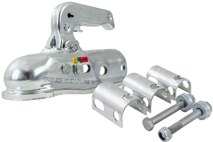 Enganche de bola STEELPRESS BC-3000.1D-00-00+Z2 para remolque de 3000 kg con barra de tiro tubular de 35-50 mm