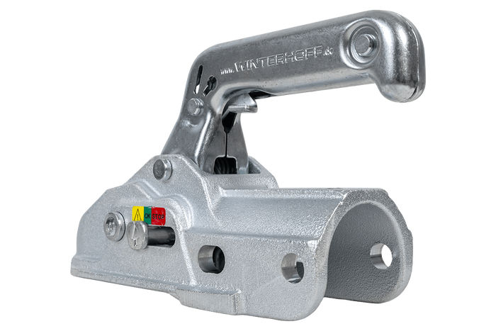 Enganche de bola WINTERHOFF WW 30-K+Z para remolque de 3000 kg con barra de tiro de tubo de 35-51 mm, hierro fundido.
