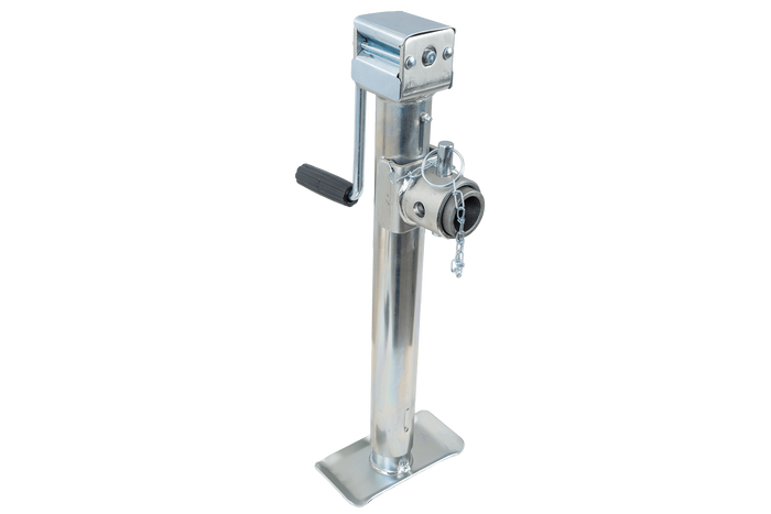 Juego completo de elevador de manivela TJ5002 + adaptador TJ5002A UNITRAILER para remolque de 1300 kg