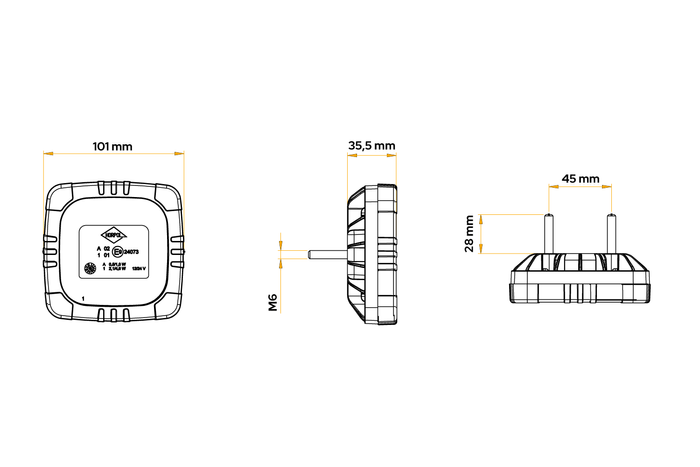Luz trasera LED HORPOL ROCA LZD2800 3 funciones universal