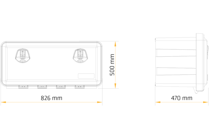 DAKEN 81108 JUST caja de herramientas 826x500x470mm 127l con soportes de montaje