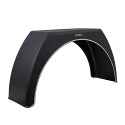 Guardabarros para remolque de 15-17,5" DOMAR DK3112, paso de rueda plano de 950/280 mm con embellecedor blanco.