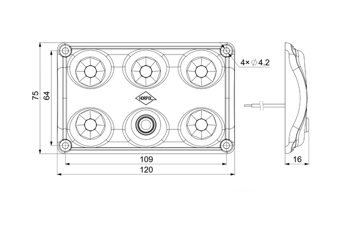 Lámpara LED HORPOL LWD2153/CZ de 900 lm, color negro, para interior de coche, con interruptor.