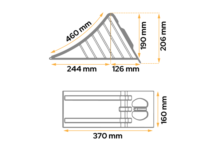 Calzo de rueda AL-KO H: 206 mm UK46 metal