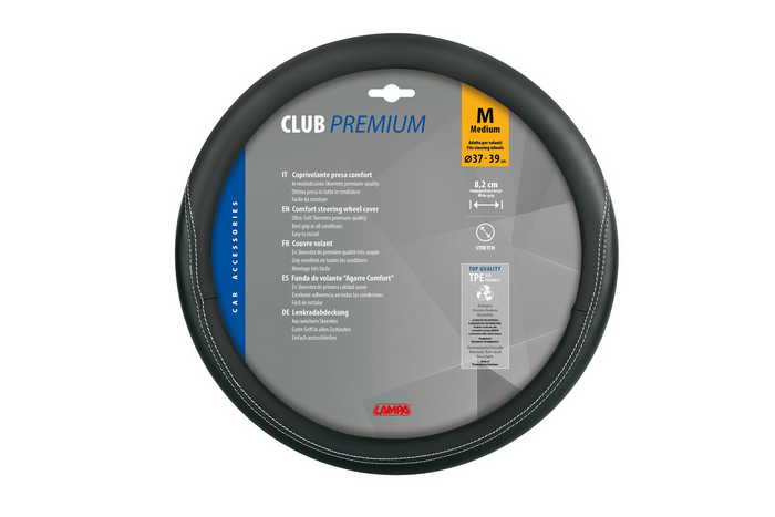 Funda de volante LAMPA CLUB 37-39cm negra