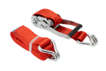 Juego de cuatro correas de transporte UNITRAILER rojas de 4 m/50 mm/5 t con tensor.