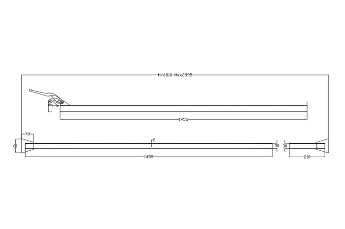 Barra de sujeción de carga UNITRAILER 1880-2852 mm