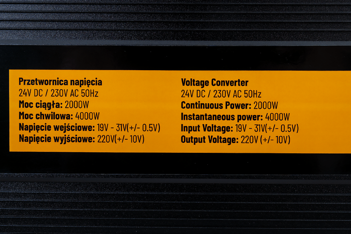 Convertidor de voltaje 24V/230V (2000/4000W) KAMAR E1931