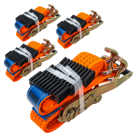 Juego de cuatro correas de transporte de 3 puntos con tensor para remolque UNITRAILER 3m/50mm/4t naranja
