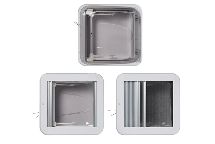 Ventana de techo para autocaravana ProPlus 610905V01 con iluminación LED, 400x400 mm.