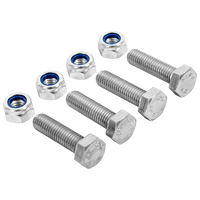 Juego de 4 tornillos hexagonales M8x30 y 4 tuercas autoblocantes M8 MARCOPOL, clase de tornillo 5.8 DIN933