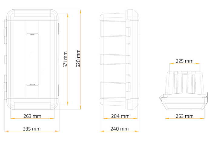 Caja extintor 6kg DAKEN 82170 REGON 620x335x240mm rojo