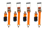 Juego de cuatro correas de transporte de 3 puntos con tensor para remolque UNITRAILER 3m/50mm/4t naranja