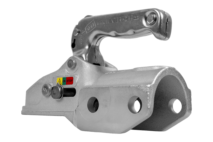 Enganche de bola WINTERHOFF WW 350-RCH-1616 para remolque de 3500 kg con barra de tiro de tubo de 60 mm, hierro fundido.