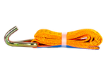 Juego de cuatro correas de transporte UNITRAILER de 2 m/50 mm/5 t de color naranja con tensor.
