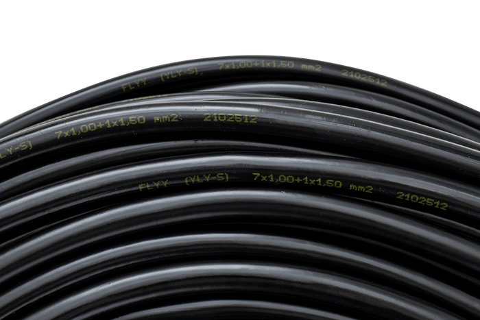 Cable eléctrico HYBSZ YLY-S 7x1+1x1,5 de ocho núcleos - 1 m