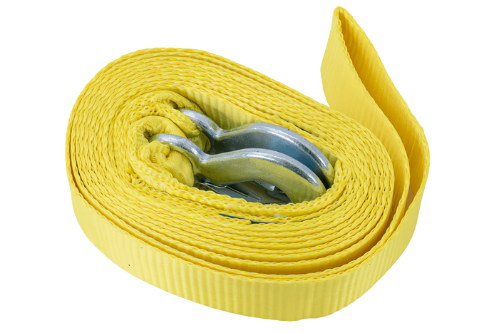Cuerda de remolque con ganchos UNITRAILER correa de remolque 5m/50mm/4t amarilla