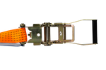 Juego de cuatro correas de transporte UNITRAILER de 12 m/50 mm/5 t de color naranja con tensor.