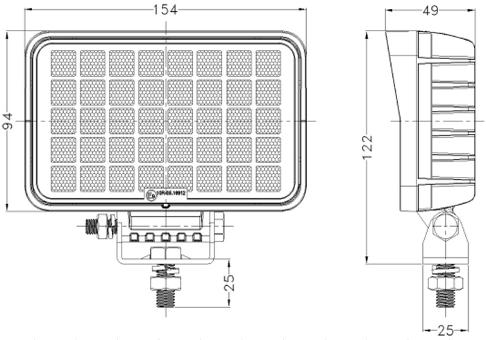 Reflector de luz de trabajo LED TT TECHNOLOGY TT.13340 40xLED 3200lm rectangular