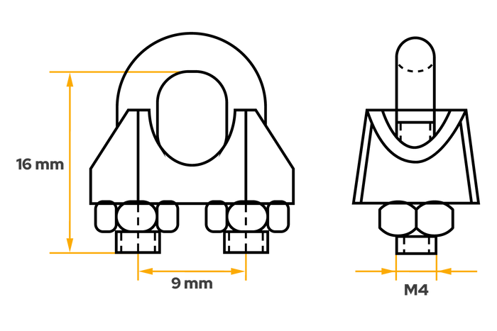 Abrazadera de arco DROMET ZL.3 para cuerdas de 3 mm