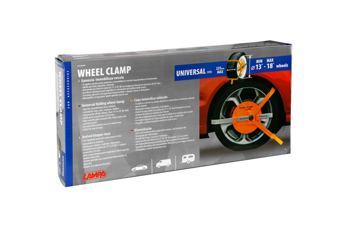 Bloqueo de rueda universal LAMPA WHEEL CLAMP para ruedas de 13 a 18"