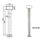 Soporte fijo con abrazadera y abrazadera de fundición WINTERHOFF RSR48-600+KLE48-G 150kg 48mm 600mm