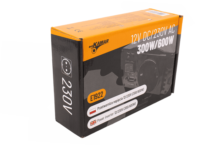 Convertidor de voltaje 12V/230V (300/600W) KAMAR E1922