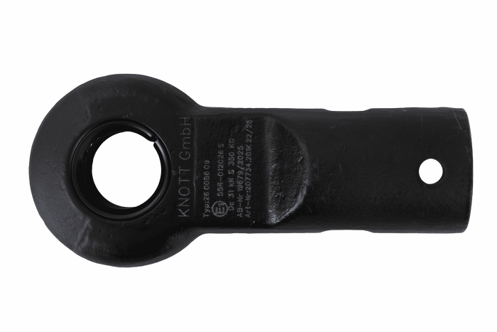 Enganche de ojo KNOTT KK7293S para remolque de 3500 kg con lanza tubular de 45 mm, nuevo modelo