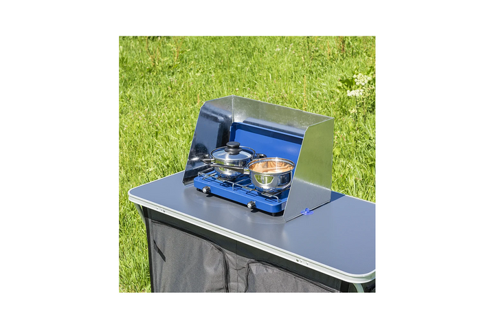 ProPlus 370340V03 Paravientos plegable para hornillos de camping, quemadores de 37-70 cm