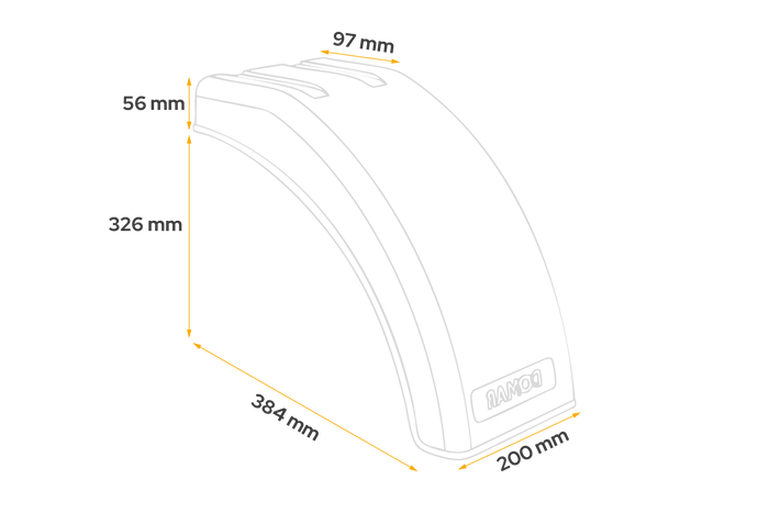 Medio guardabarros para remolque DOMAR DR1012201 paso de rueda 384/200mm derecho