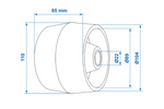 Rodillo lateral ProPlus 345472 para remolque de barco de 85 mm