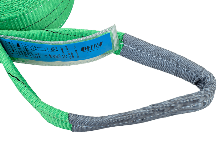 Eslinga de grúa HEFFA de 5 m/60 mm/2 t con bucles