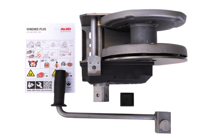 Cabrestante manual para grúa AL-KO de 1150 kg con freno y desenrollado automático