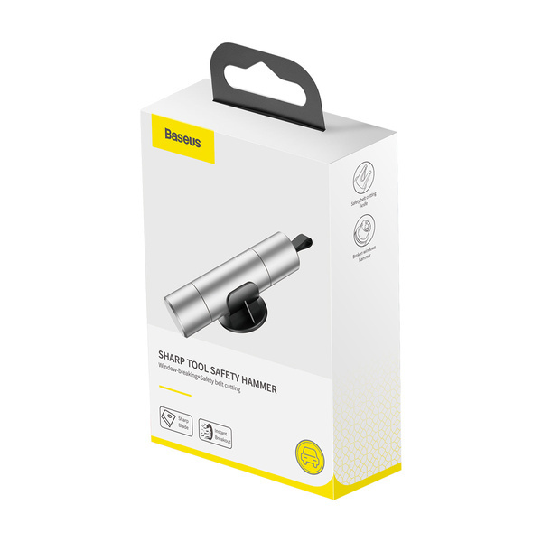 Herramienta afilada BASEUS 2 en 1, martillo de seguridad para vidrio, cinturón salvavidas y cuchillo