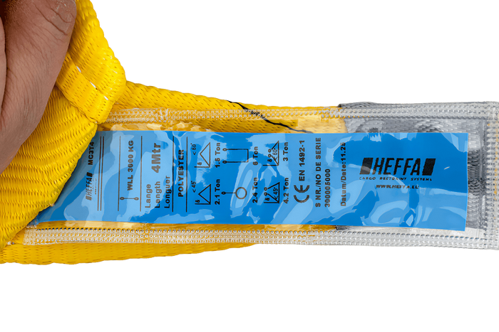 Eslinga de grúa HEFFA de 4 m/90 mm/3 t con bucles