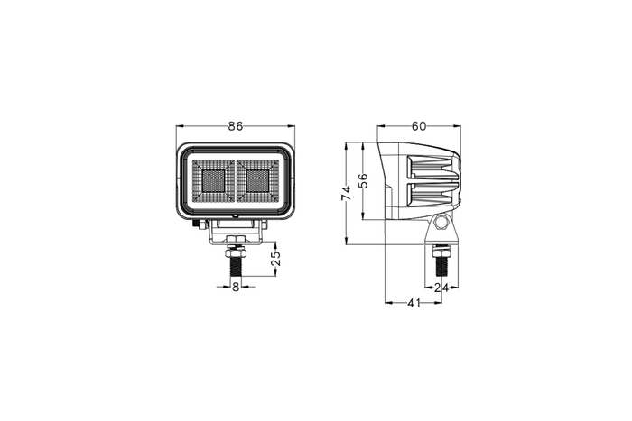Reflector de lámpara de trabajo LED TT TECHNOLOGY NEGRO TT.13440 40xLED 2630lm rectangular