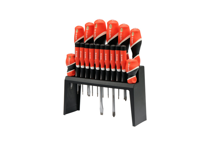 Juego de destornilladores YATO YT-25982 de 18 piezas con soporte
