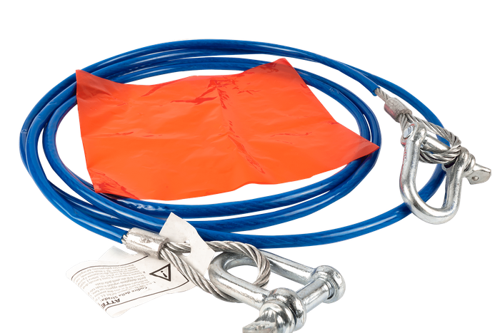 Cuerda de remolque con grilletes LAMPA cuerda de acero 3,5m/6mm/3t azul