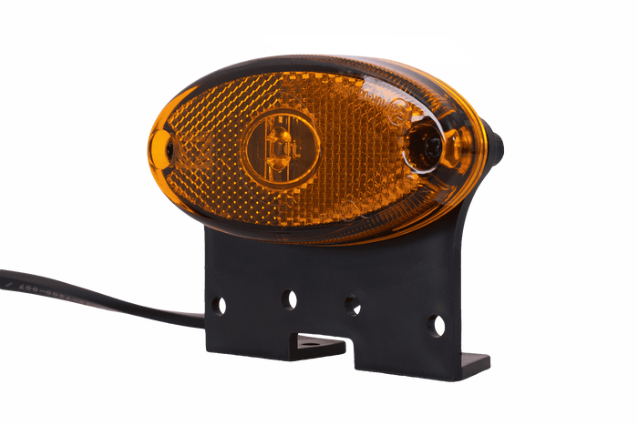 Lámpara de señalización LED ASPÖCK FLATPOINT II, naranja, universal, con soporte