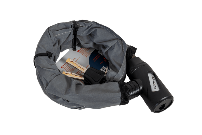 Candado para bicicleta PROFEX Reflex con armadura de acero, 70 cm de largo.