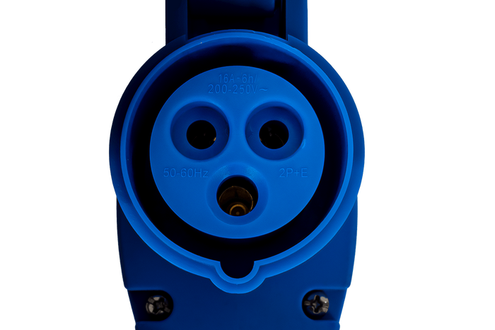 Enchufe CEE angular MANTES 2P+E con toma adicional de 16A 230V