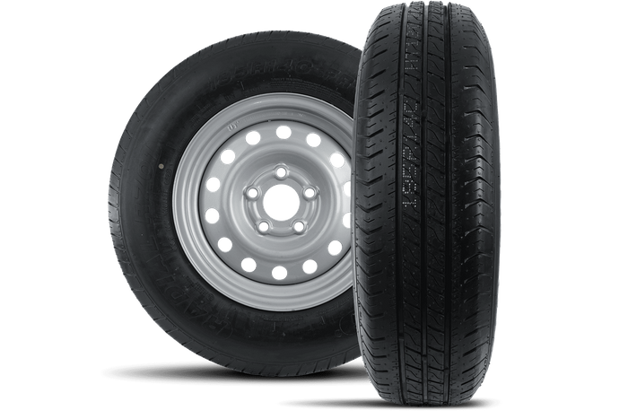 Juego de dos ruedas reforzadas para remolque LINGLONG TIRE 185/80 R14C 104/102N UNITRAILER RIM 5.5Jx14" 5x112 ET:30