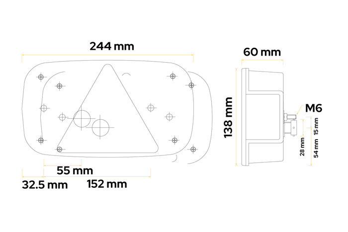 ASPÖCK Multipoint III, base de bayoneta de 5 pines y 6 funciones, conector derecho