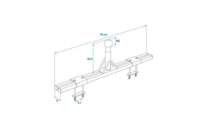Adaptador para portabicicletas de enganche de remolque ProPlus 330238 para barra de remolque de caravana de 760 mm