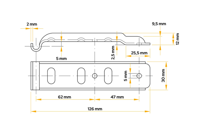 Enganche lateral con cierre UNITRAILER BV 10-1+BVG 10-B, cierre lateral completo para remolque