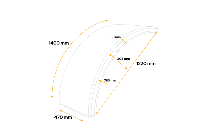 Guardabarros para maquinaria agrícola de 20-28" DOMAR T10135, paso de rueda de 1220/470 mm