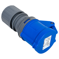 Enchufe eléctrico MANTES 2P+Z, enchufe portátil 16A 230V con tapa.