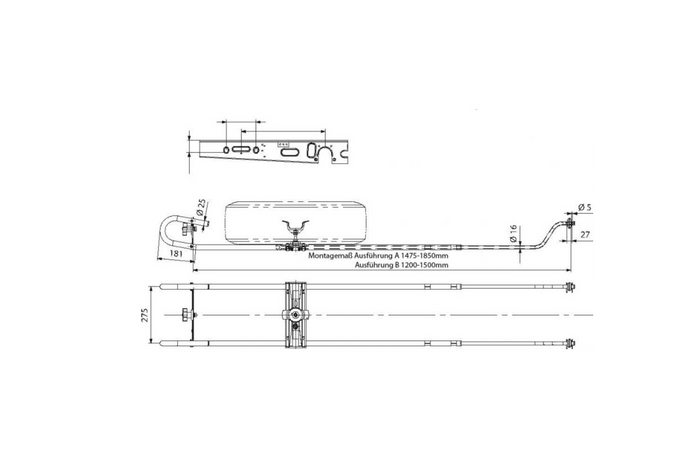 Soporte para rueda de repuesto KNOTT, soporte para rueda de caravana de 1200-1500 mm