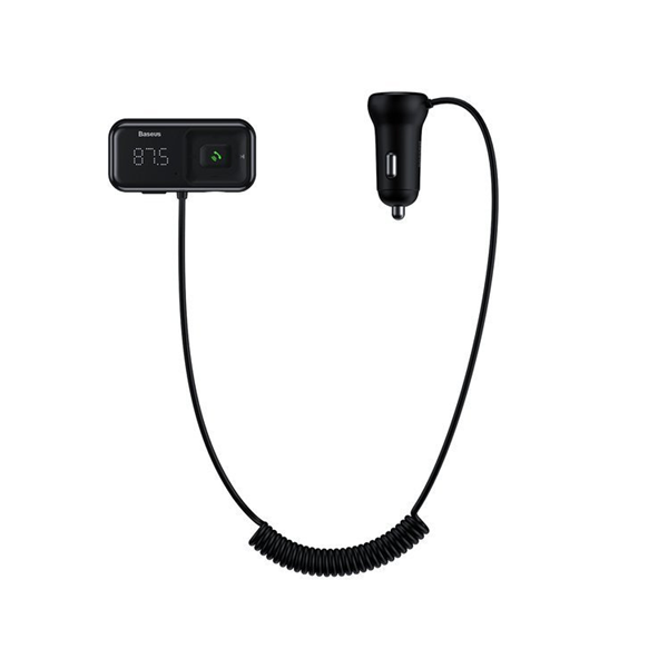 Transmisor FM BASEUS T tipo S-16 con Bluetooth 5.0, reproductor MP3 y cargador para coche con 2 puertos USB.