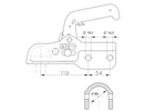 Enganche de bola WINTERHOFF WW 350-RCH-1616 para remolque de 3500 kg con barra de tiro de tubo de 60 mm, hierro fundido.